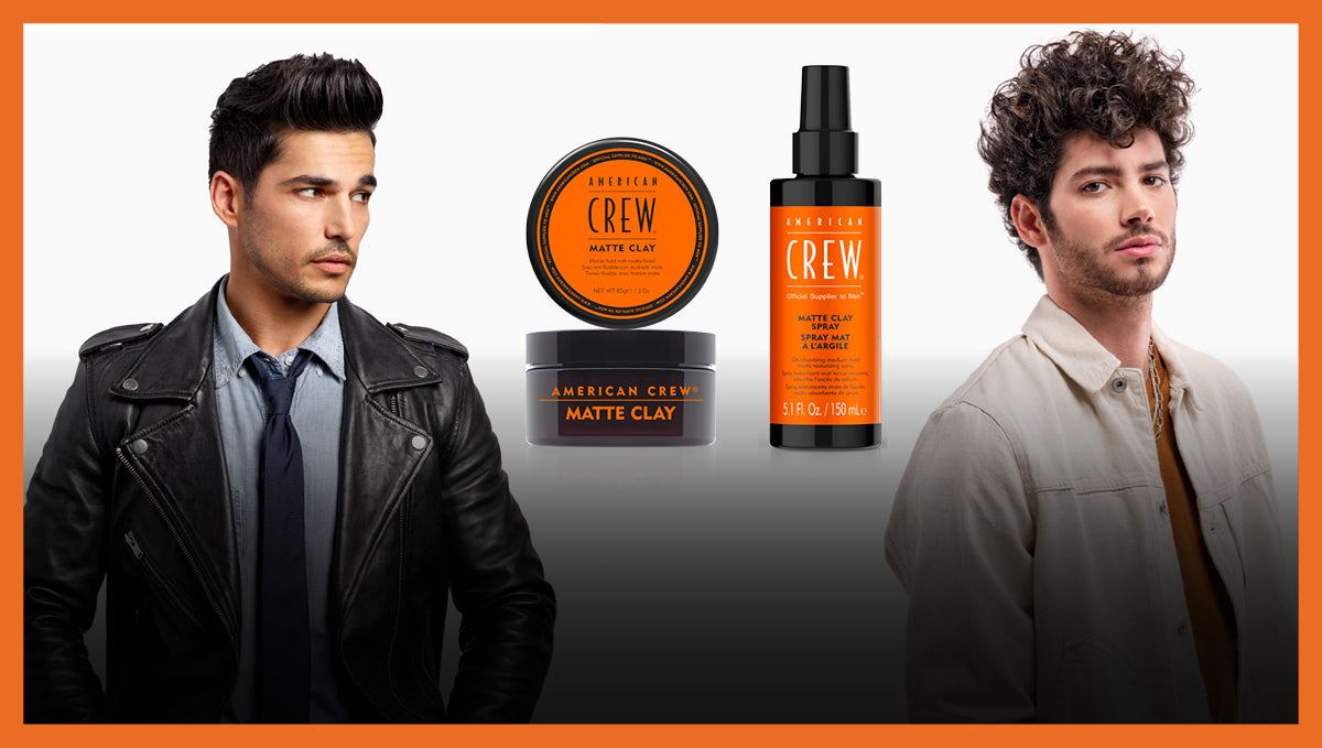 Male Models standing with Matte Clay Spray and Matte Clay puck